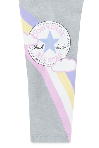 Felpa con cappuccio e leggings - Blu, rosa e grigio