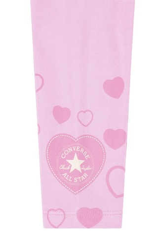 Felpa con cappuccio e leggings - Beige e rosa