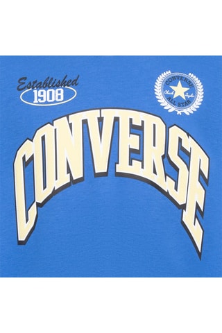 Felpa in cotone bio   - Bianco e blu