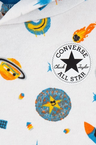 Felpa con cappuccio e pantaloni sportivi   - Bianco, nero e blu