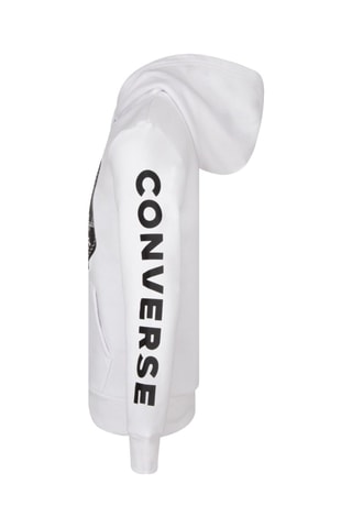 Felpa in pile con cappuccio   - Bianco