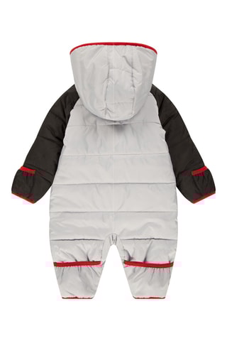 Tutina imbottita con cappuccio  - Nero, rosso e grigio