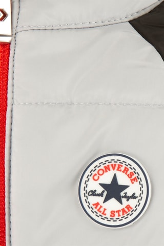 Tutina imbottita con cappuccio  - Nero, rosso e grigio