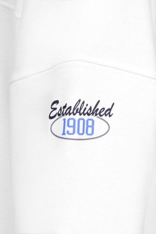 Felpa in cotone bio   - Bianco, blu e grigio