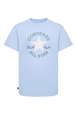 T-shirt in cotone bio   - Bianco e blu