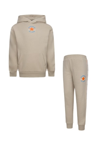 Felpa con cappuccio e pantaloni - Beige e blu