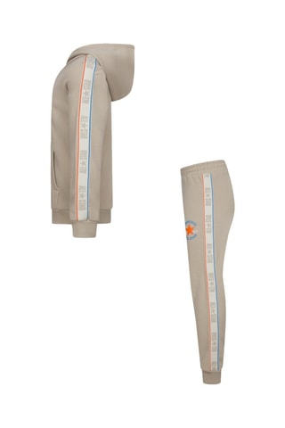 Felpa con cappuccio e pantaloni - Beige e blu