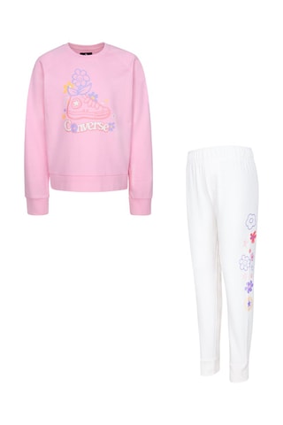 Felpa e pantaloni sportivi   - Bianco, viola e rosa