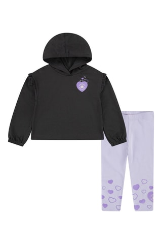 Felpa con cappuccio  - Nero e viola