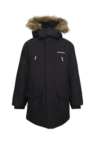 Piumino con cappuccio   - Nero