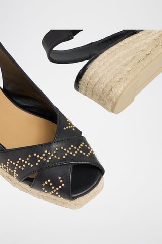 Espadrillas con zeppa in pelle Diana - Nero  - Castañer