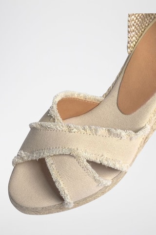 Espadrillas con zeppa in pelle Bluma - Avorio  - Castañer
