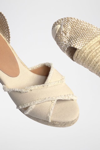 Espadrillas con zeppa in pelle Bluma - Avorio  - Castañer