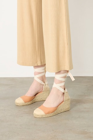 Espadrillas con zeppa in cotone bio Carina - Arancione  - Castañer