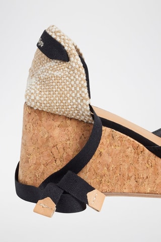 Sandali con tacco in pelle scamosciata Tina - Nero  - Castañer