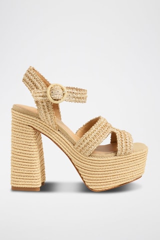 Sandali con tacco in pelle Adriana - Beige - Castañer