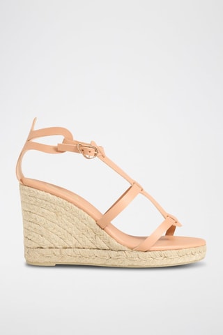 Sandali con zeppa in pelle Tinos - Beige - Castañer