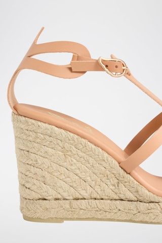 Sandali con zeppa in pelle Tinos - Beige - Castañer