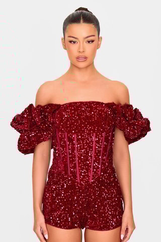 Tuta corta - Bordeaux - Pretty Little Thing
