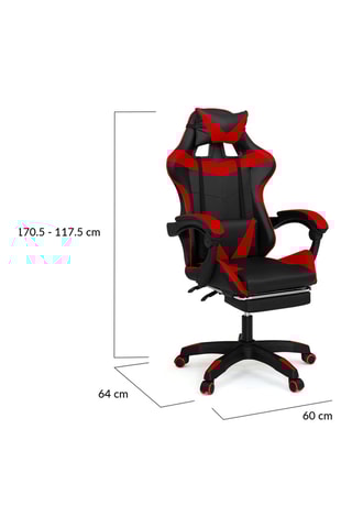 Silla con ruedas - Negro y rojo