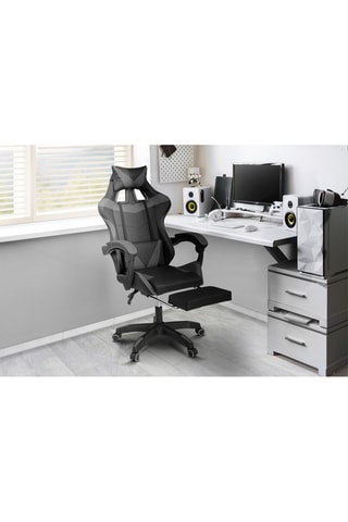 Silla de escritorio especial gaming - Negro y gris