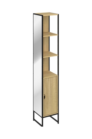 Columna de cuarto de baño de 1 puerta con espejo - 30 x 30 x 170 cm