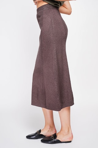 Falda midi  - Marrón