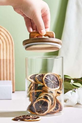 Pot en verre et couvercle Akasya 15 - 15 x 10 cm