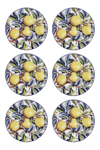 6 assiettes à dessert en céramique - 19 cm