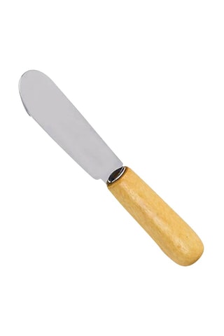 6 couteaux à beurre en acier inoxydable et hêtre