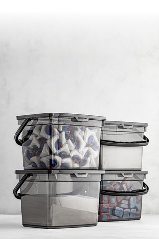 4 boîtes de rangement - 23 x 16 x 18 cm - Anthracite