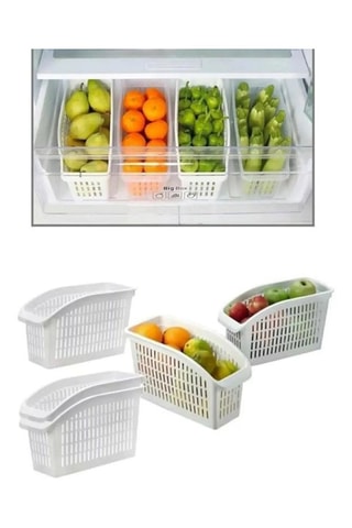 4 bacs de rangement - Blanc