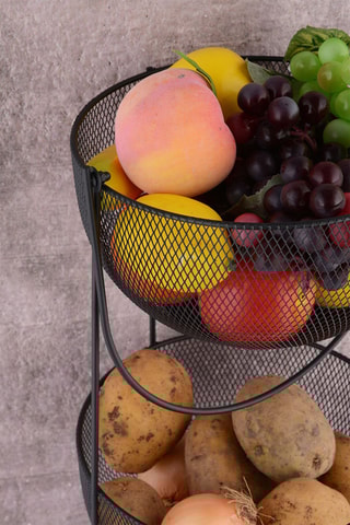 3 paniers en métal Aleyna SM3K - Noir