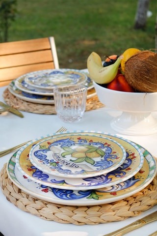 6 assiettes plates en céramique - 19 cm