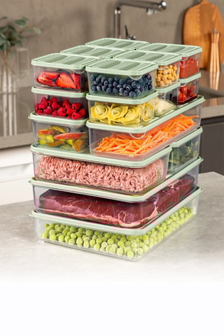 18 boîtes de conservation en plastique sans BPA - 35 à 350 cl