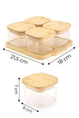 Boîtes de conservation en bambou - 5 pièces