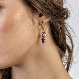 Boucles d'oreilles Norah - Acier inoxydable, perles & cristal