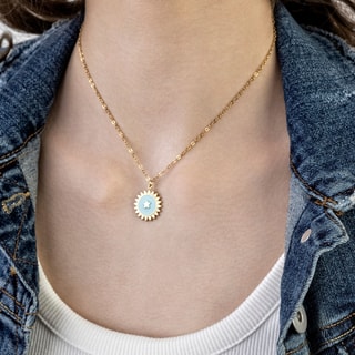 Collana Magnolia - Acciaio inossidabile e smalto