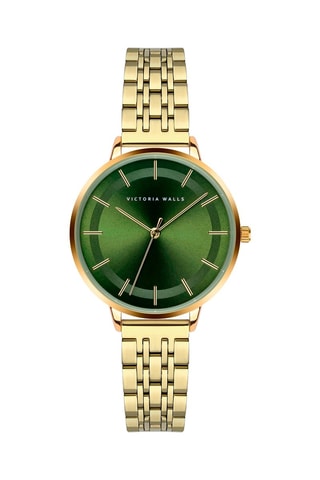 Orologio al quarzo in acciaio - Dorato e verde scuro - Victoria Walls