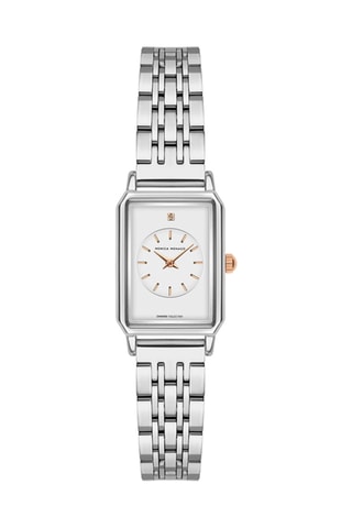 Orologio al quarzo in acciaio e diamante