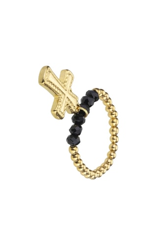 Anello - Dorato e nero 