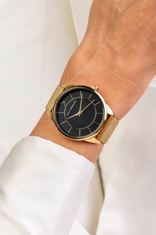 Orologio al quarzo in acciaio - Dorato e nero