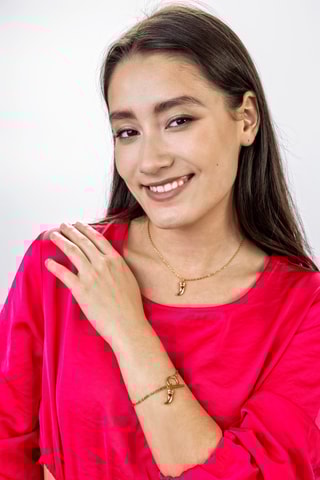 Bracciale - Dorato e rosso 