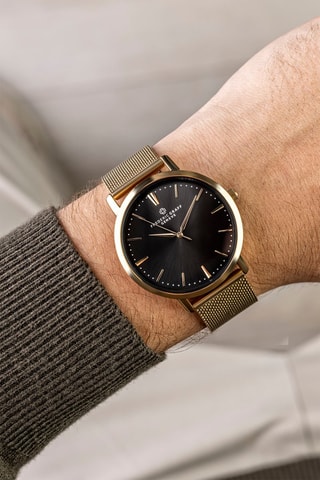 Orologio al quarzo in acciaio - Dorato e nero - Frédéric Graff