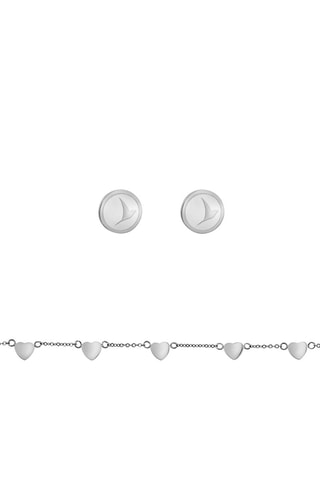 Parure Heart & bird Motive - Argentato - Victoria Walls