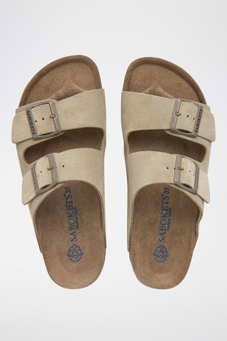 Sandalias de nobuk - Caqui