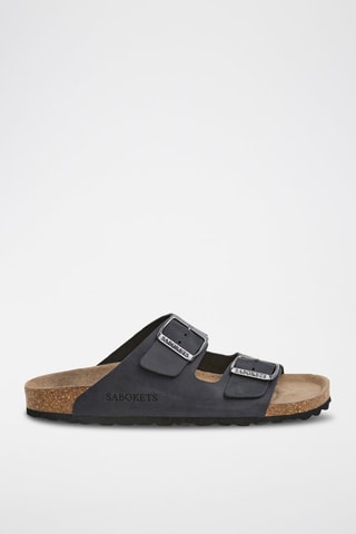 Sandalias de piel - Negro
