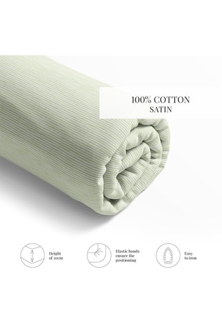 Lenzuolo sotto in raso di cotone 80 fili/cm² - Verde acqua e bianco