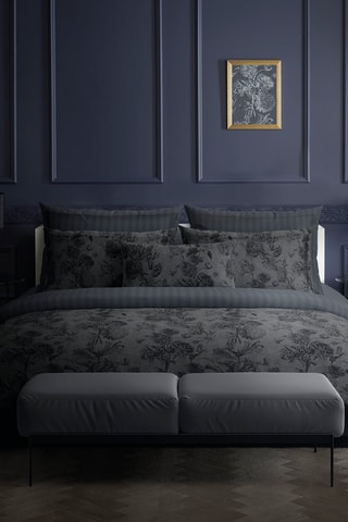 2 federe in raso di cotone 79 fili/cm² Jardin Botanique - Grigio scuro