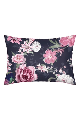 2 federe in percalle di cotone 80 fili/cm² Mila  - Navy e rosa